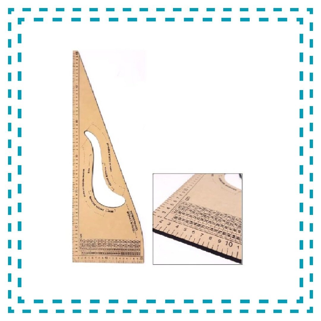 ESCUADRA DE COSTURA MDF CON SISA 60 CM